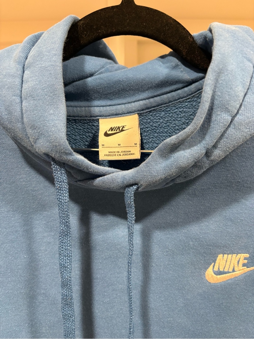 Nike Light Blue Pullover Hoodie with White Logo Size Medium - Picture 2 of 7